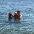 Tom Sofie and Edith: Enjoying a swim at Alinda